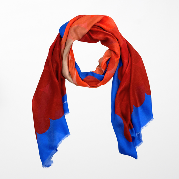 DS-1027 “SUNSET DRIZZLE" - JONATHAN SAUNDERS DIGITAL PRINT CASHMERE MODAL SCARF. MADE IN ITALY