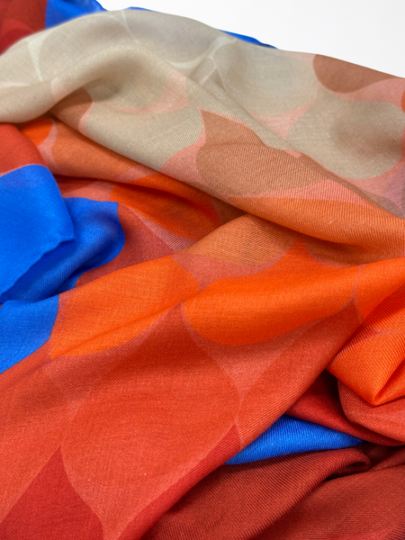 DS-1027 “SUNSET DRIZZLE" - JONATHAN SAUNDERS DIGITAL PRINT CASHMERE MODAL SCARF. MADE IN ITALY