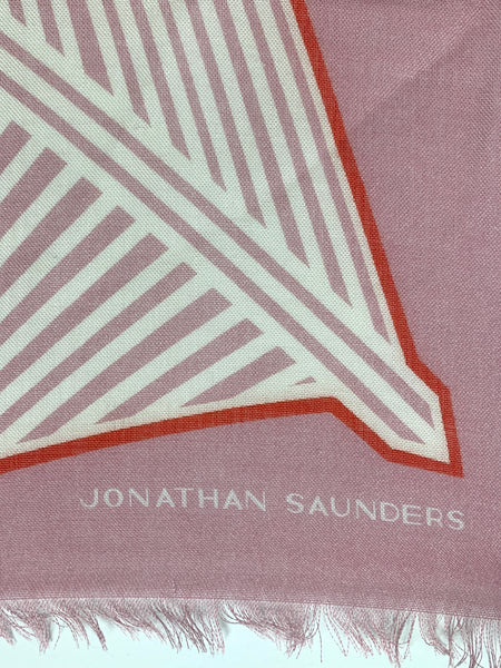 DS-1012-B "ROSE ORIGAMI" - JONATHAN SAUNDERS DIGITAL PRINT CASHMERE SILK SCARF. MADE IN ITALY