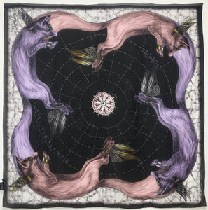 ES-1044 "THE LYNX"-A - EMMA SHIPLEY DIGITAL PRINT SILK SCARF. MADE IN ITALY