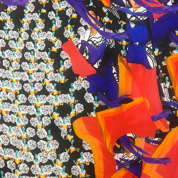 PP-5005 "SACRED DANCE" - PETER PILOTTO DIGITAL PRINT SILK SCARF. MADE IN ITALY