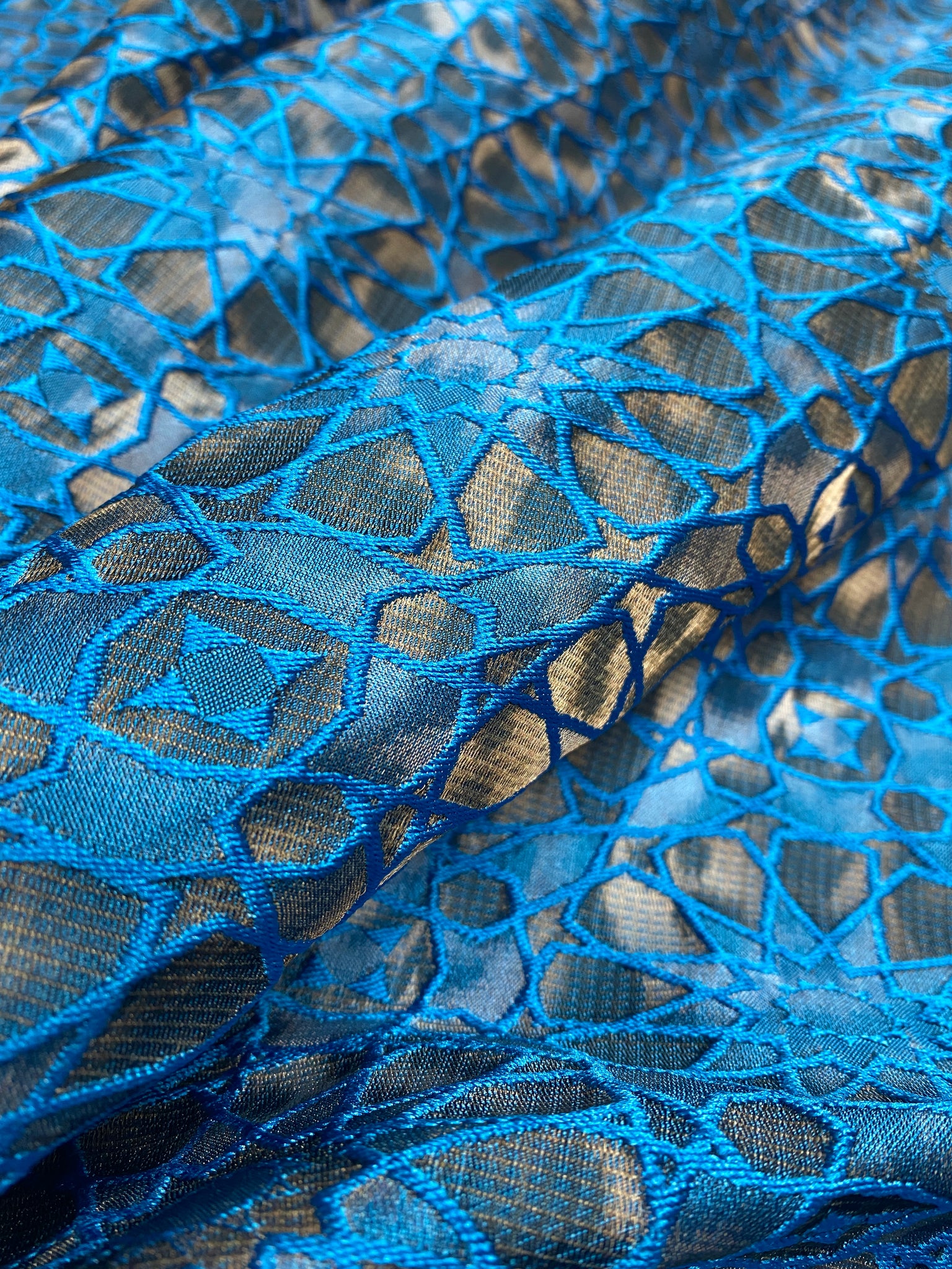 Italian jacquard in sky blue color