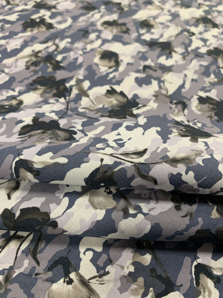CP-7496W FLORAL WITH CAMO PRINT COTTON SHIRTING. ITALY