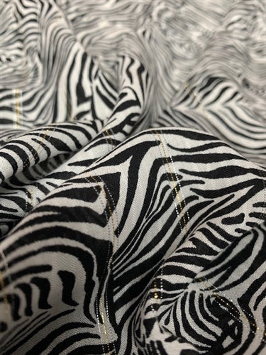 RV-7304W ZEBRA PRINT METALIC VISCOSE CHALLIS. ITALY