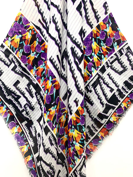 DS-2009 "MOONDANCE" - PETER PILOTTO DIGITAL PRINT CASHMERE MODAL SCARF. MADE IN ITALY