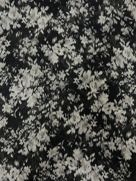 S-7642W DISTORTED FLORAL PRINT SILK VISCOSE CREPON. ITALY