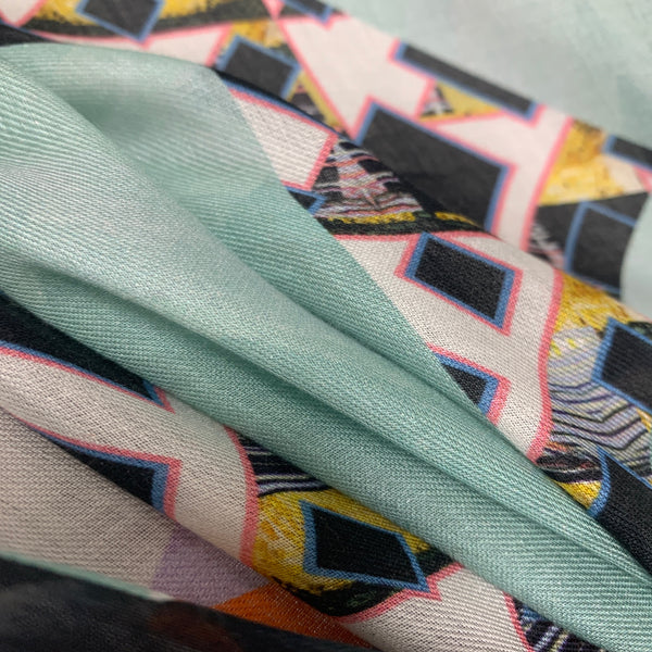DS-2010 "ORIGAMI" - PETER PILOTTO DIGITAL PRINT CASHMERE MODAL SCARF. MADE IN ITALY