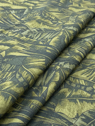 CP-7765W PALM LEAF PRINT TEXTURED COTTON. ITALY